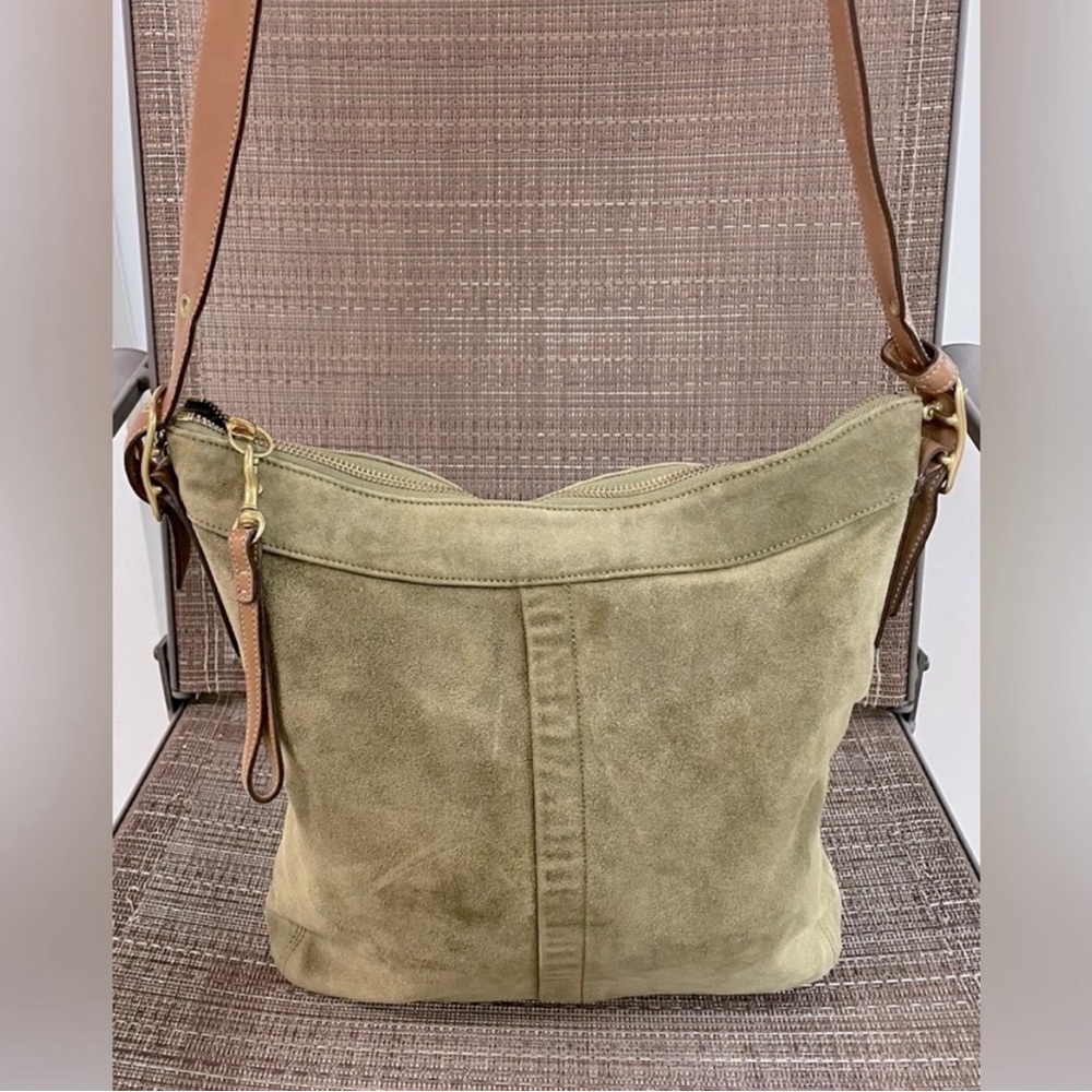 Vintage Y2K Coach Green Suede Slim Duffle